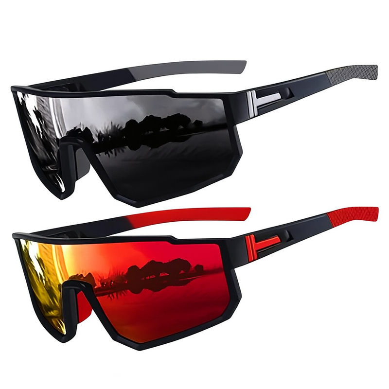 Kit Óculos Sport Pró - Kit Dois Óculos Ciclismo ou Corrida com Proteção do Sol e do Vento Estilo Esportivo