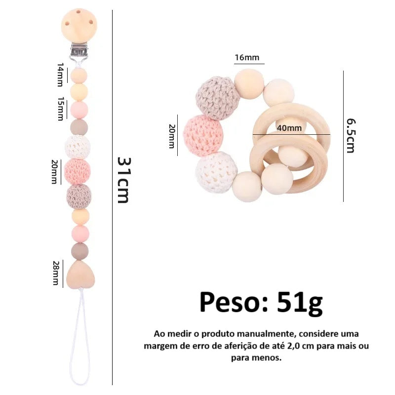Bebê Acalme - Porta Chupeta e Mordedor Relaxante Para Bebês com Design Elegante