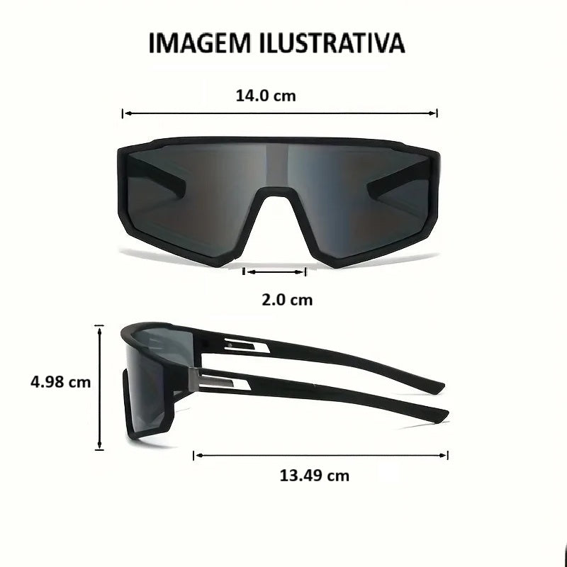 Kit Óculos Sport Pró - Kit Dois Óculos Ciclismo ou Corrida com Proteção do Sol e do Vento Estilo Esportivo